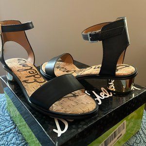 SAM EDELMAN Teri Women's Metallic Open Toe Heel Sandals